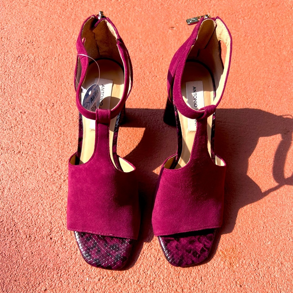 Antonio Milani shoes, block heel, zipper